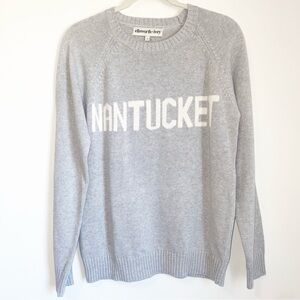 NWT Ellsworth and Ivey Nantucket Sweater Gray/White Large